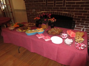 Wonderful and fun valentine themed snacks provide by Hostesses Maggie K. and Marlene G.